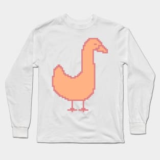 Pixelart Goose Peach Fuzz Pantone Color of the Year 2024 Long Sleeve T-Shirt